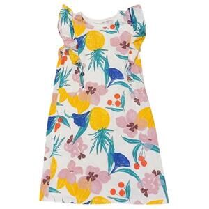 Tea Collection Pineapple Cherries Floral Fruit Dress Girls Size 10